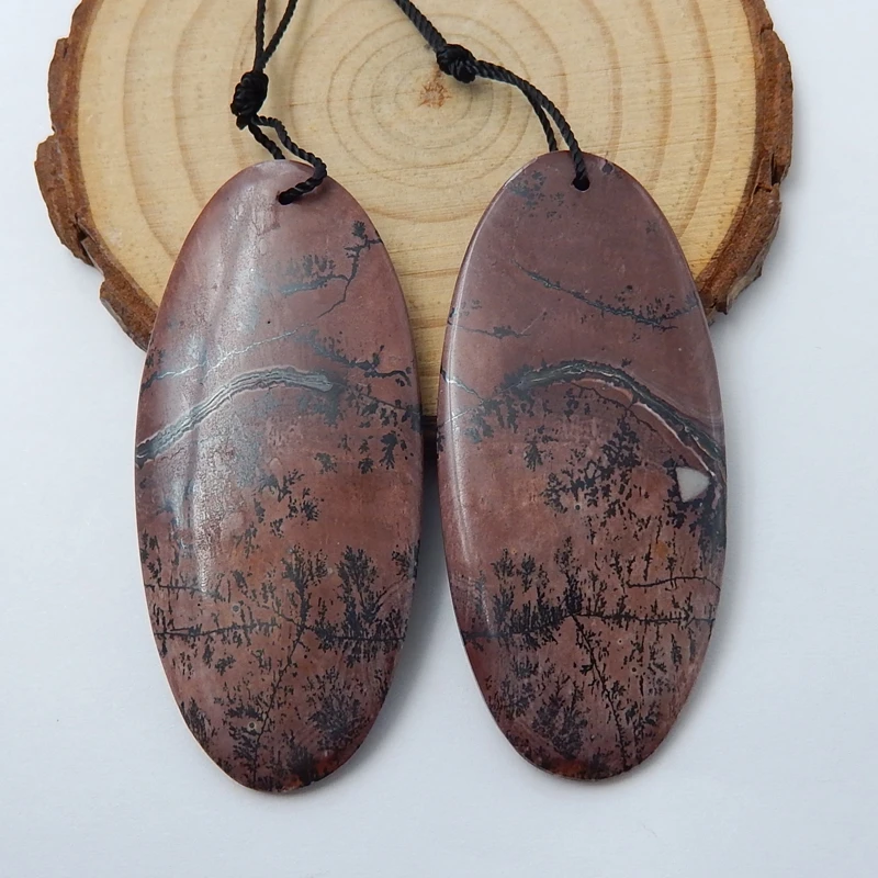 

New Arrived Natural Stone Oval Chohua Jasper Earrings 51x23x4mm 16.8g semiprecious stones earrings fine jewelry