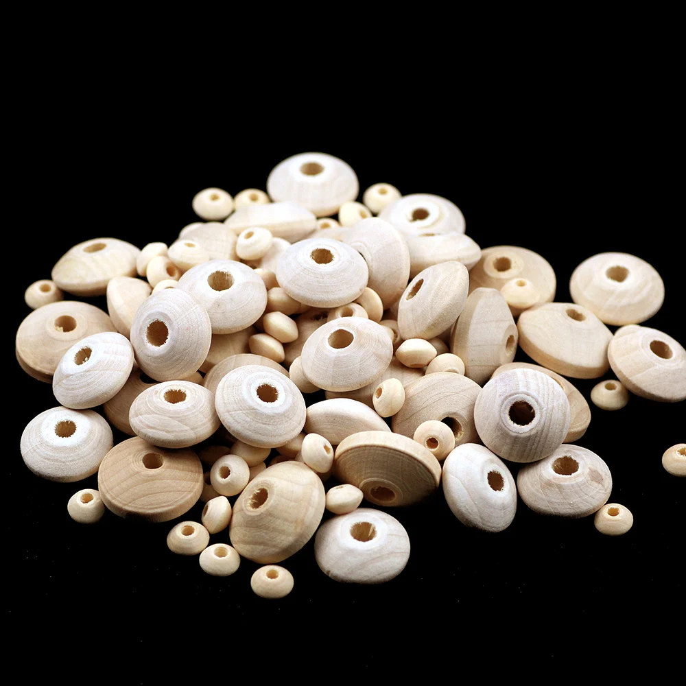 Yhbzret Wooden Flat Round Beads Loose Spacer Ecofriendly Naturalcolor