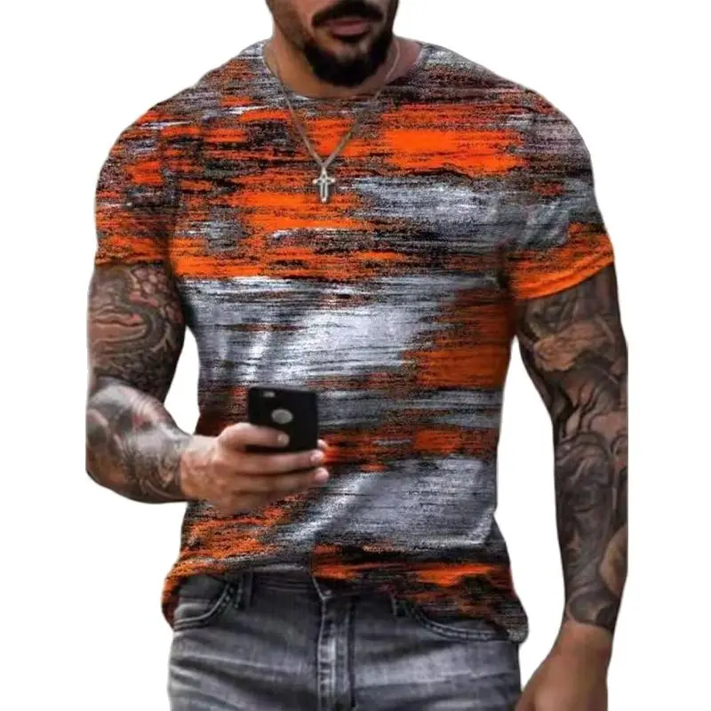 Oversized Men Tshirt Mosaic Print Fashion T Shirt Men Tops Tees Summer