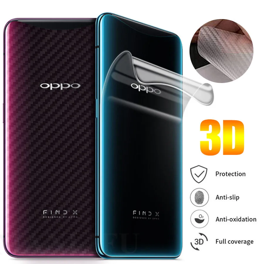 5 шт. 3D Защитная пленка из углеродного волокна для OPPO Find X Reno 10 R15 R17 Pro RX17 Neo Oppo A3 A5 F5 F9