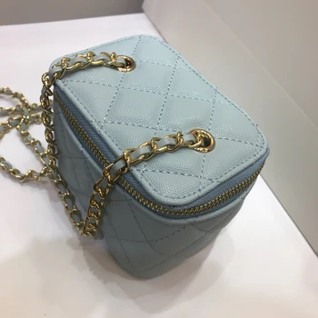

Women Small bag Ladies Chain Crossbody bag Caviar Leather Box Bucket Fashion New Bag Phone Money purse Outside Causal bag