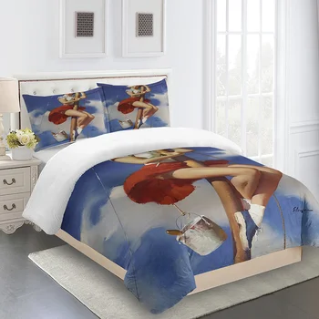 

Bedroom Set Queen Duvet Cover Bedding Beautiful Girl Designer Comforter Luxury Full Size Bed Pillowcases Custom Fashion Quality