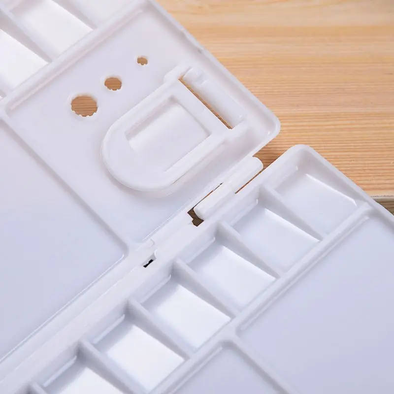 Plastic Paint Palette Box Watercolor Tray With 25 Grids Flip Cap Folding Art Tool Supplies