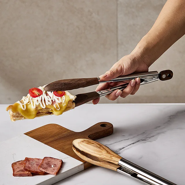 Konco Bbq Grilling Tong Saláta Kenyér Desszert Fogás Klip Nem Tapadós Barbecue Klipek Főző Fogó Konyhai Kiegészítők - Image 2