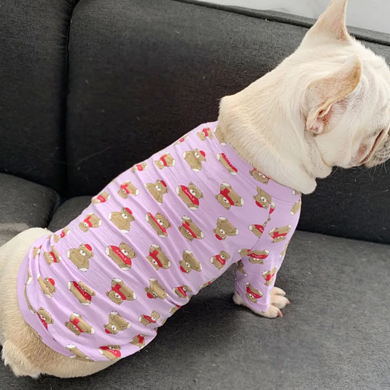 Новое поступление 2020 футболка для собаки одежда собак бульдог медведь принт