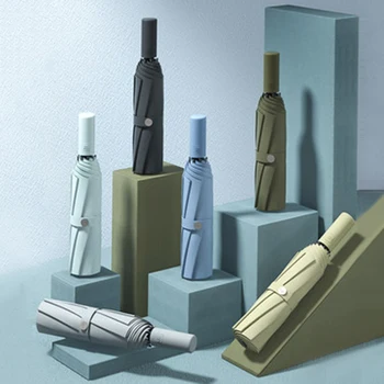 

Japanese Automatic Umbrella Windproof Men Women Three Folding Umbrella Parasol Car Big Umbrellas Strong Travel Men Business