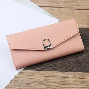 

Long zipper buckle three-fold multi-card wallet wallet Korean retro fashion student wallet card bag tide