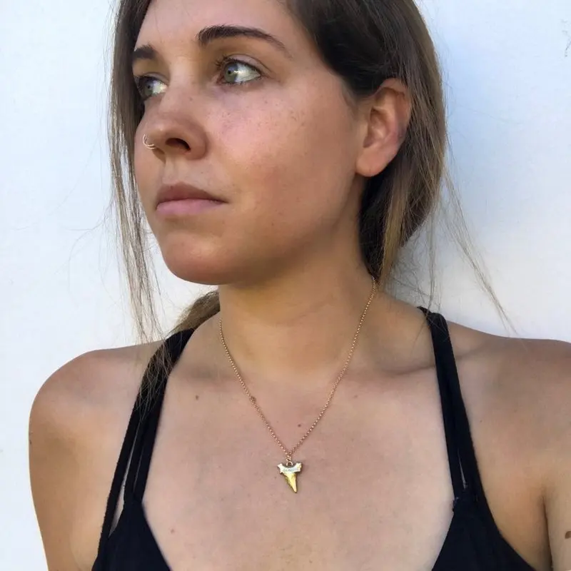 HebeDeer Trendy Shark Teeth Girls Necklace Chain Women Silver Color Classic Stainless Steel Necklaces Jewelry Lovers Kpop | Украшения и