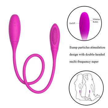 Rechargeable Dual Vibrator 7 Speeds Double Head Jump Egg Bullet Dildo Vibrator Anal Butt Plug Adult Sex Toy For Women 5