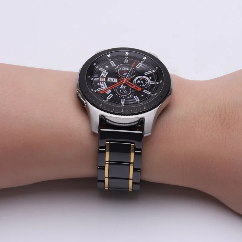 Ремешок керамический для Samsung Galaxy Watch 3 Active 2 Gear S3 сменный Браслет смарт часов amazfit