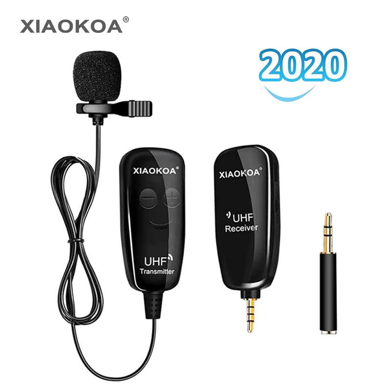 XIAOKOA UHF Lavalier отворотом беспроводной микрофон Запись Vlog Youtube Live интервью для Iphone Ipad