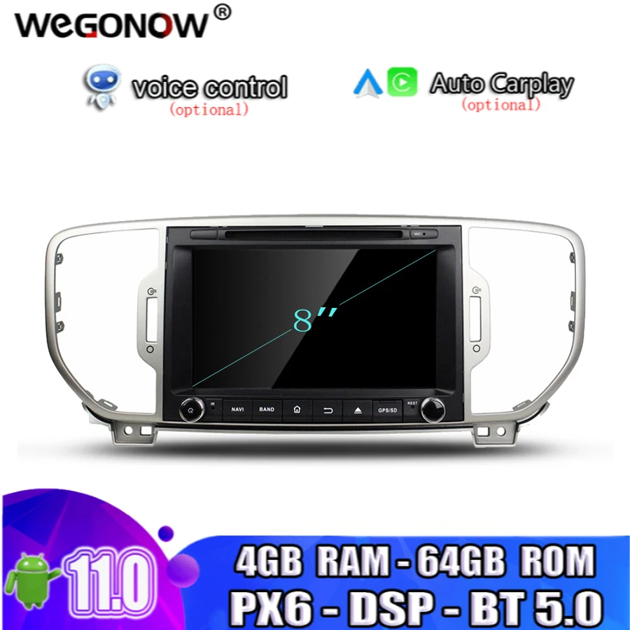 IPS HD TDA7851 Android 11.0 For kia Sportage 2016 2017 8 Core 4GB+64GB Bluetooth 5.0 Wifi GPS Glonass Map Car DVD Player Radio | Автомобили