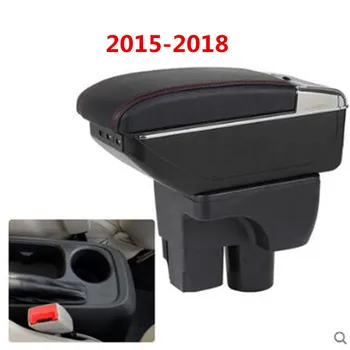

central armrest BIG SPACE+LUXURY+USB armrest Storage box with cup holder LED USB Fit for Chevrolet Sail 3 2015-2017