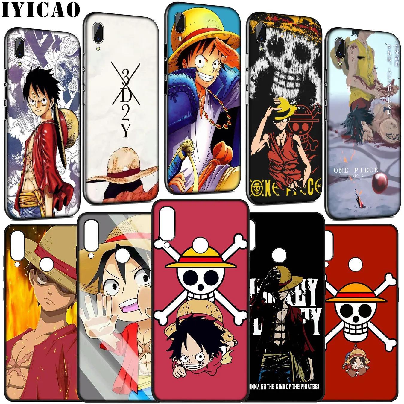 IYICAO One Piece Аниме Обезьяна D. Мягкий чехол Luffy для Huawei Y9 Y7 Y6 Prime 2019 Honor 20 10 9 9X 8C 8X 8 Lite 7C 7X