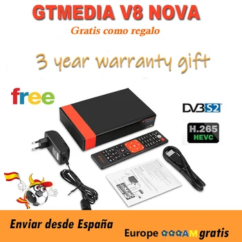 

GT Media V8 Nova DVB-S2 Freesat Satellite Receiver V8 Super H.265 WIFI support add Europe Spain PT DE PO Ccam-Clines TV Decoder