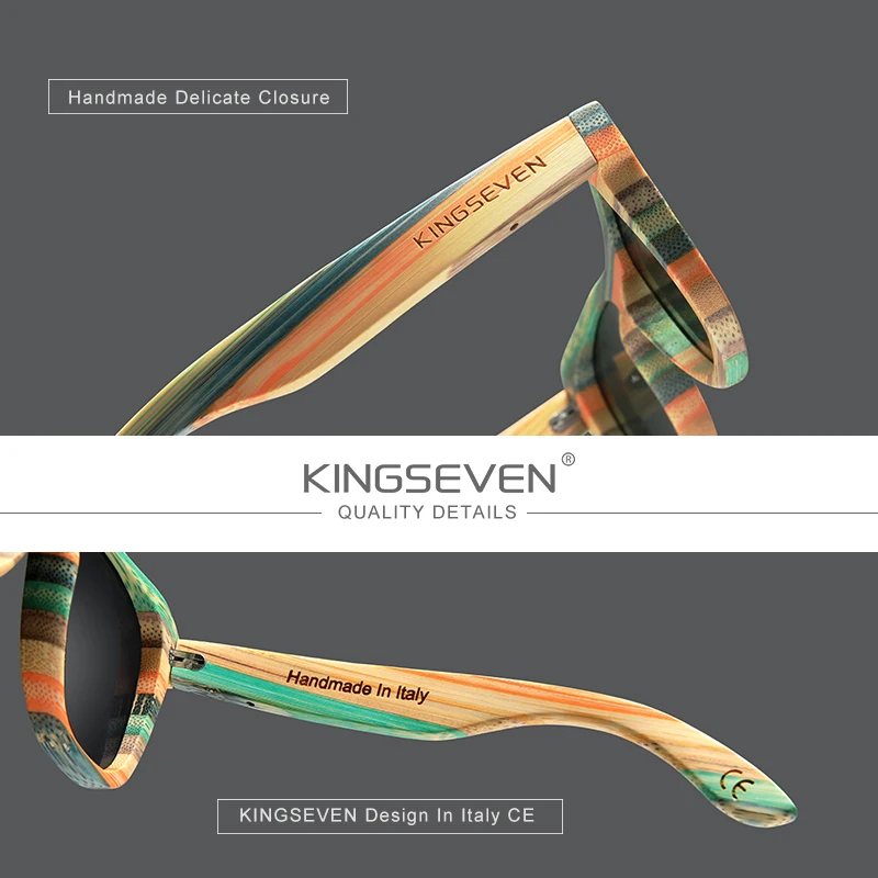 KINGSEVEN, поляризационные, полная оправа, бамбуковые солнцезащитные очки, мужские, деревянные, солнцезащитные очки, Wo, мужские очки, брендовые,, Oculos de sol Masculino