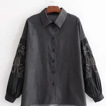 Tc65-6360 Модная рубашка с рукавами-фонариками в европейском и американском стиле