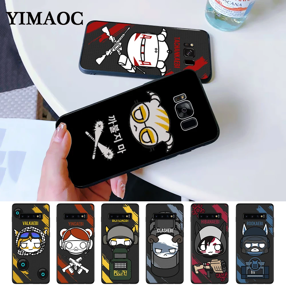 

rainbow six siege Pattern Silicone Case for Samsung S6 Edge S7 S8 Plus S9 S10 S10e Note 8 9 10 M10 M20 M30