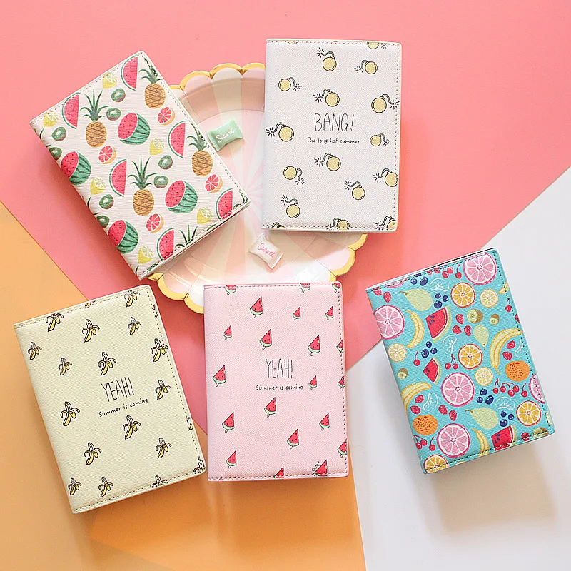 

Travel supplies cartoon Fruit Print Pattern Passport folder Passport Pack Passport set