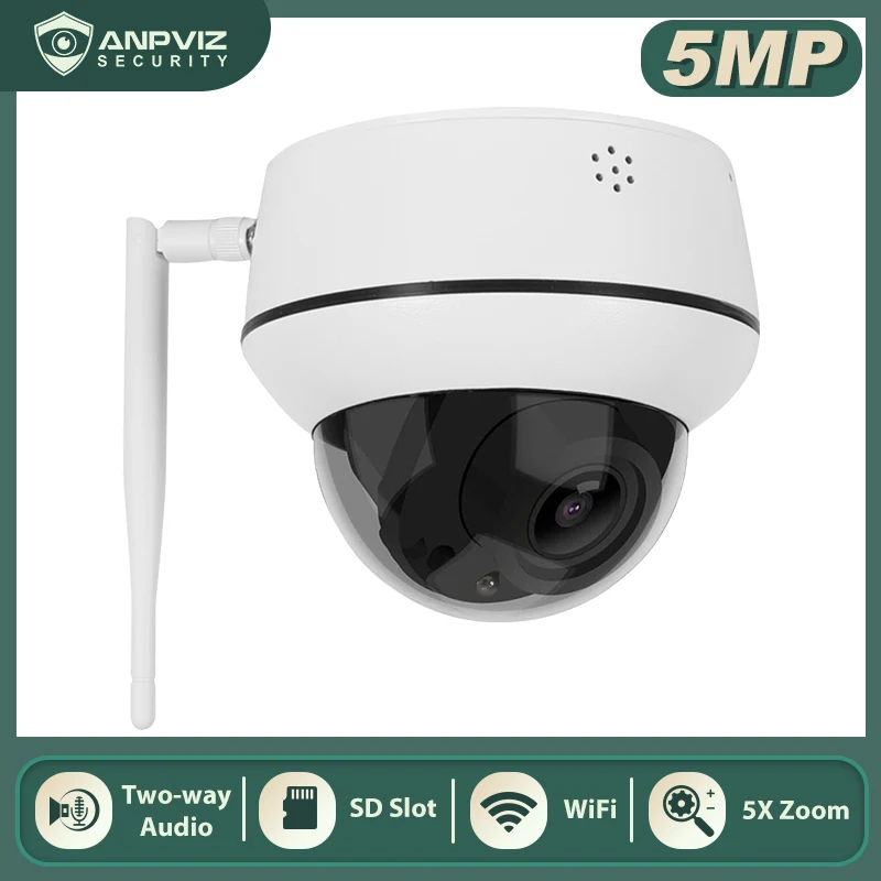 IP-камера Anpviz 2 МП/5 МП Wi-Fi PTZ 5-кратный зум | Безопасность и защита