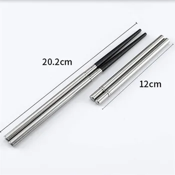 

1 Pair Retractable Stainless Steel Chopsticks for Travel Camping Picnic Foldable Chopsticks Dinnerware Durable