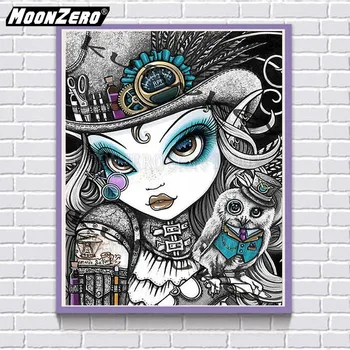 

DIY Diamond painting Cartoon girl picture Full Square/Round Diamond Embroidered 5D Cross Stitch Gift Home Decor WYZ20200804