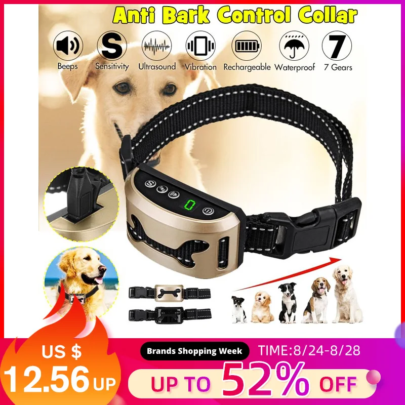 Sensitivity Adjustment Pet Rechargeable Anti Bark Collar Control Train