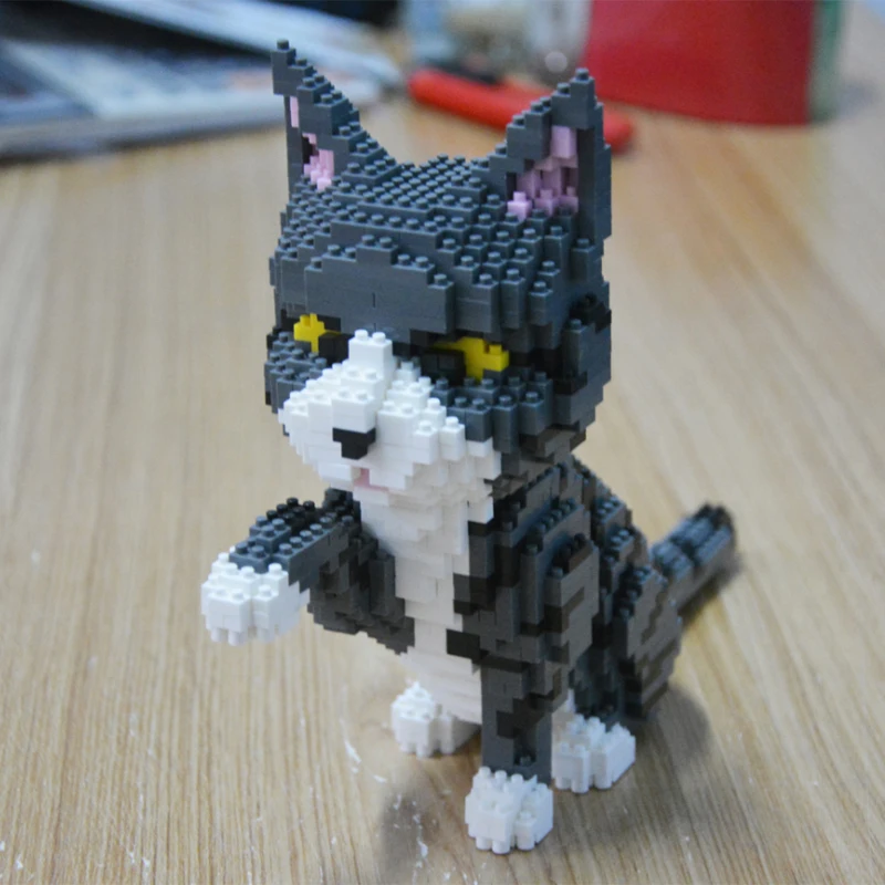 Balody Persian Cat Grey Kitten Animal Sit Pet 3d Model Diy Mini Diamond Blocks Bricks Building Toy For Children No Box Blocks Aliexpress