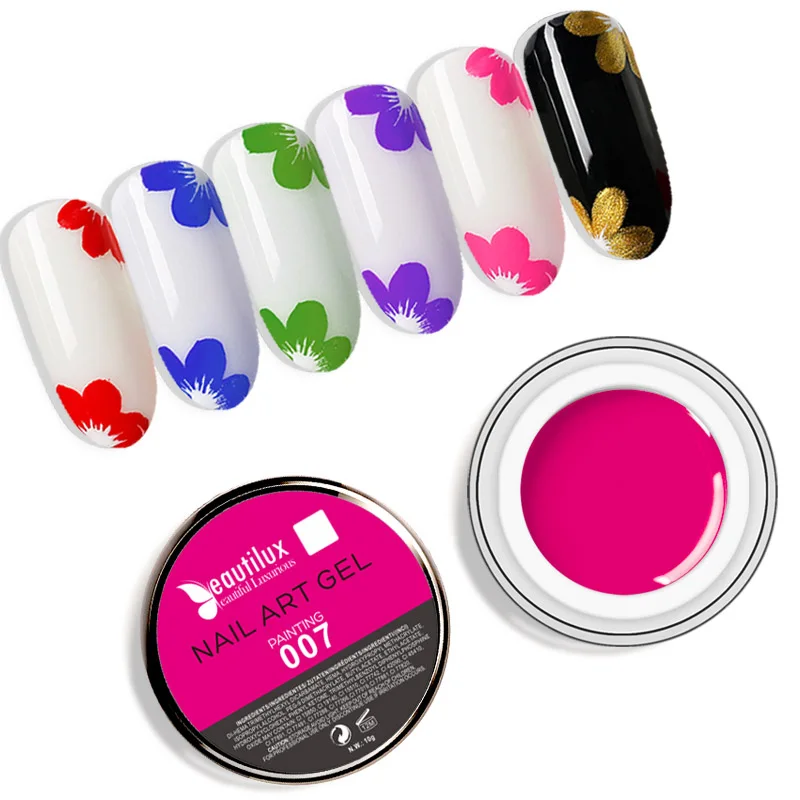Beautilux Nail Art Painting Gel Tight Dense One Layer Color Soak Off Uv