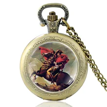 

High Quality Napoléon Bonaparte Glass Cabochon Quartz Pocket Watch Vintage Men Women Pendant Necklace Watches Gifts