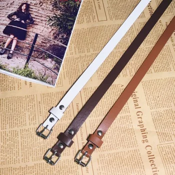 

M Belt Fashion Japanese Buckle Female Belt Jeans Belt PU Decorative Thin Belt Camel Belt For Women Solid Color Tights Belt