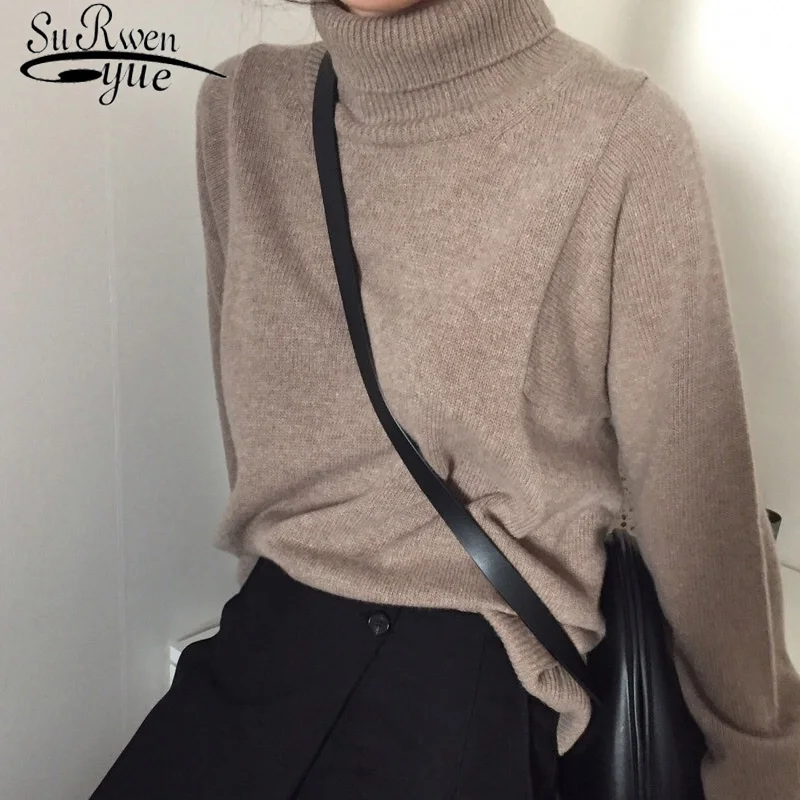 

Elegant Plus Size Pull Femme sweater Women Autumn Winter Turtleneck Sweater Jumper Knitted Pullover Tops 6339 95