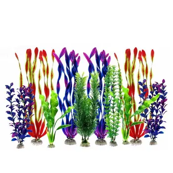 

Artificial Fish Tank Plants Plastic Aquariums Plants Decorations Set of 10