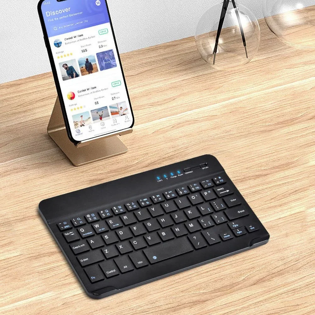 Портативный Перезаряжаемые ультра тонкий Беспроводной Bluetooth клавиатура для 7