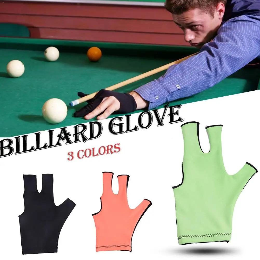 

1pcs Snooker Billiard Cue Glove Solid Color Billiard Gloves Left Hand Three Finger Smooth Fitness Billiard Accessories Gadgets