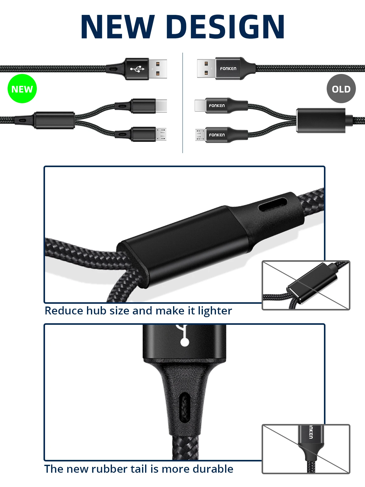 Carregador de Carga Cabo de Carga do Telefone 2 em 1 c tipo c Micro Cabos Rápida Cabo Tablet 2in1 Fios Trançados Náilon Android Usb 2 Cheap Cabos flexíveis de celular