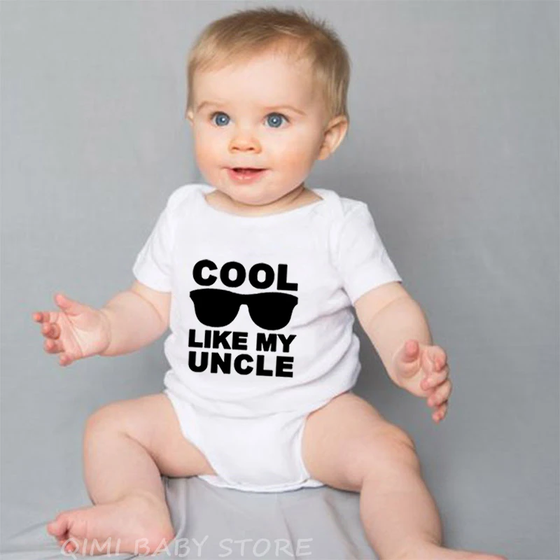 Крутой летний Забавный комбинезон для новорожденных с надписью Like My Uncle