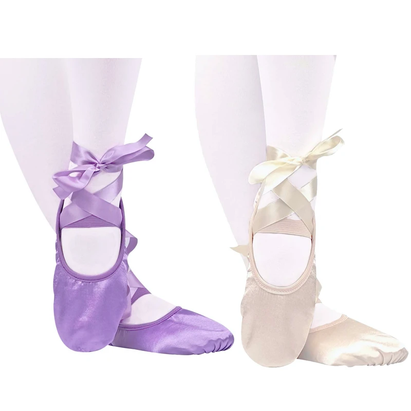 

Professional Quality Children Dance Slippers Satin Silk Soft Sole Belly Yoga Gym Ballet Shoes Girls Woman Man Ballerina