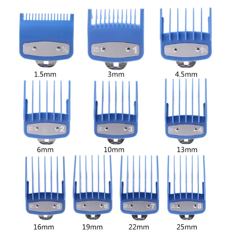  Colorful Guide Comb Multiple Sizes Metal Limited Combs Hair Clipper Cutting Tool