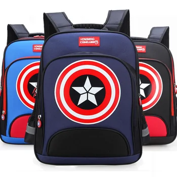 

New 3D Captain America Iron Man Boy Girl Children Kindergarten School bag Teenager Schoolbags Kids Student Backpacks