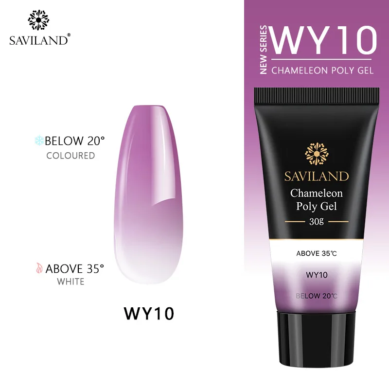 WY10 Saviland 30 г термо полигель для наращивания пальцев Кристальное желе полигель для ногтей Камуфляжный УФ светодиодный твердый гель акриловый строительный гель - Цвет: WY10