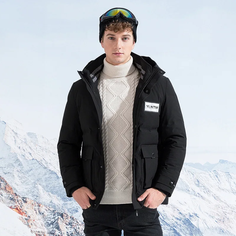 MEN'S down Jacket Men's Short-Style Coat Slim Fit Stand Collar Cold Tops Youth Business Casual Coat