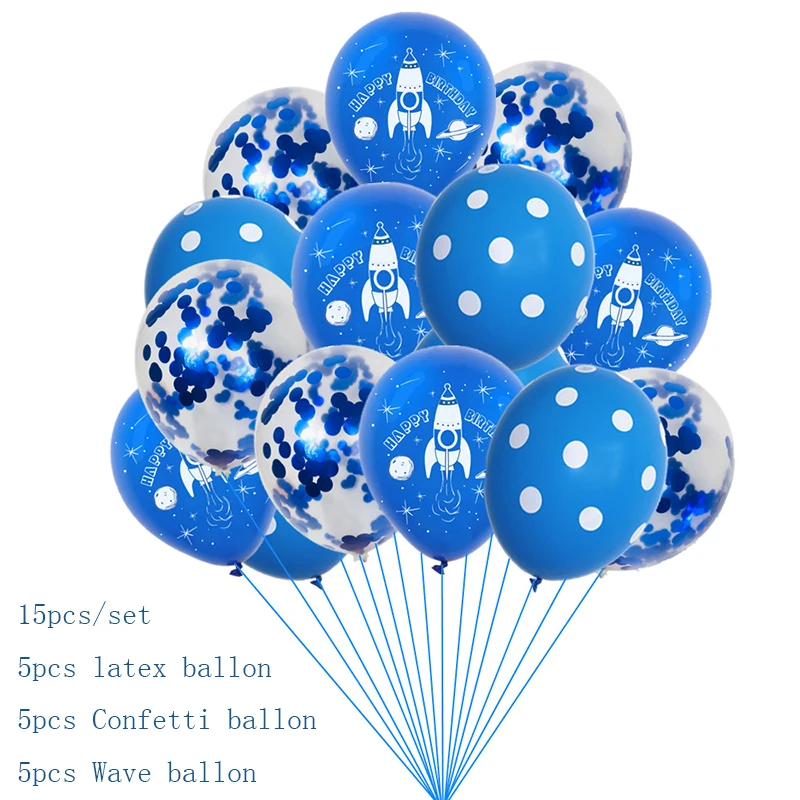 Космические вечерние воздушные шары астронавт, воздушные шары из фольги, тема галактики вечерние, для мальчиков, детский праздничный Декор ко дню рождения, сувениры, гелиевые шары - Цвет: 15pcs ballon