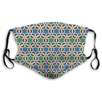 

NYF Moroccan Hexagonal Pattern Stars Asian Style Dust Mask with Carbon Filters Windproof for Allergy