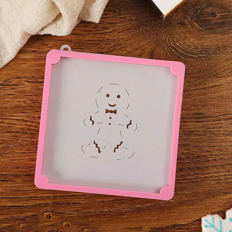 

2pcs Christmas Cookie Frosting Biscuit Decorative Printing Mold Kitchen Novice Baking Tools Cake Stencil Fixing Frame