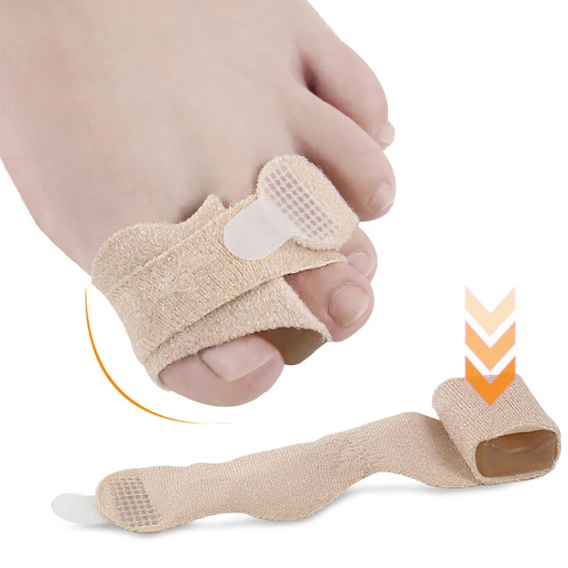 Nylon Latex Toe Finger Straightener Hammer Toe Hallux Valgus Corrector Bandage Toe Separator Splint Wrap Foot Care Tool