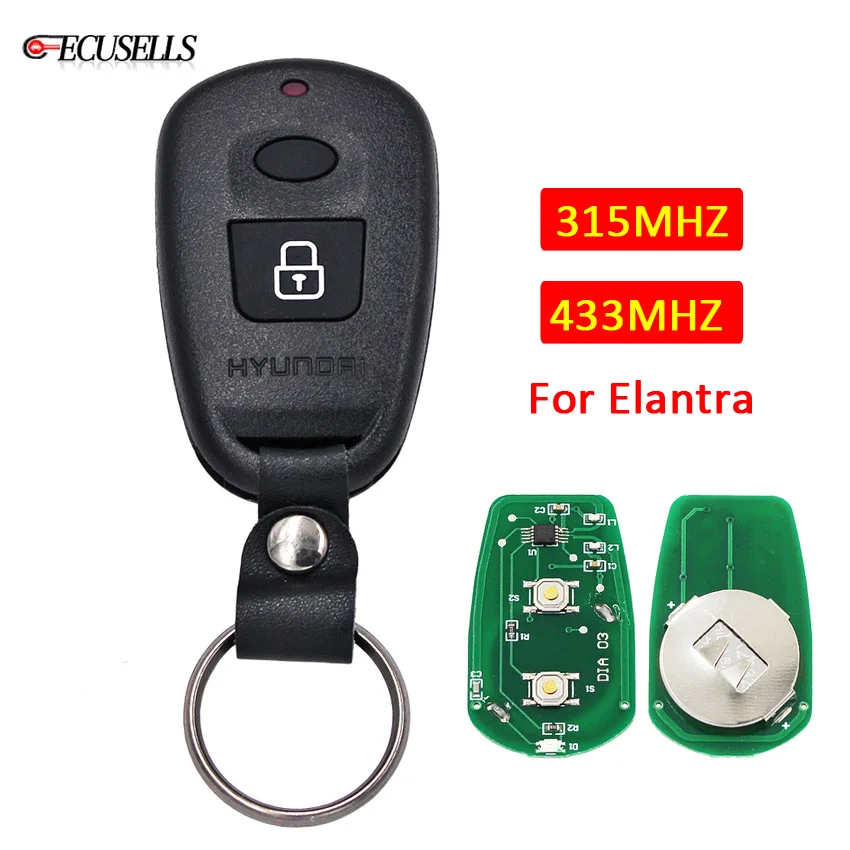Новый запасной 2 кнопочный дистанционный ключ Smart Car Key Fob 315 МГц или 433 для Hyundai Old