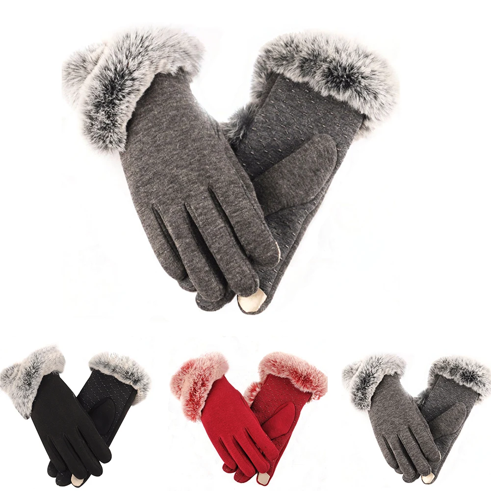 1 пара Для женщин перчатки Повседневное модная многоразовая Вязание моющиеся осень Защитная зимняя телефон играет ветрозащитный микробархат