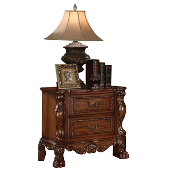 

Nightstand Side End Table for Living Room and Bedroom with 2-Drawer Storage Shelf