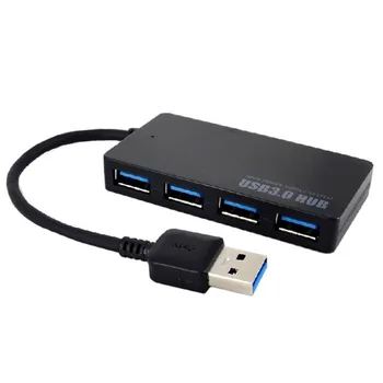 

New Supports 5Gbps Speed 4-Port USB 3.0 Portable Compact Hub Adapter For PC Laptop Black Super Speed 3.0 USB